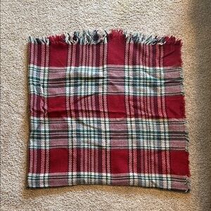 Red Plaid Fringe Blanket Scarf